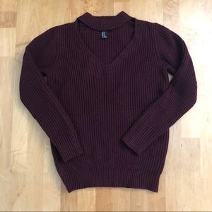 F21 Dark Burgundy Sweater